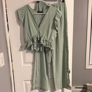Fancyinn Mint Two-Piece Ensemble